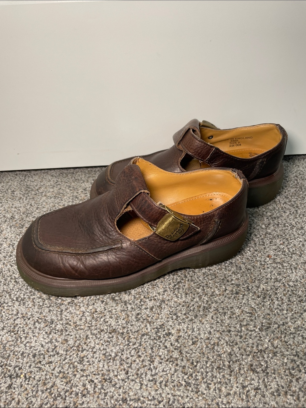 Vintage Dr. Martens Brown Leather Boots with Translucent Rubber Soles